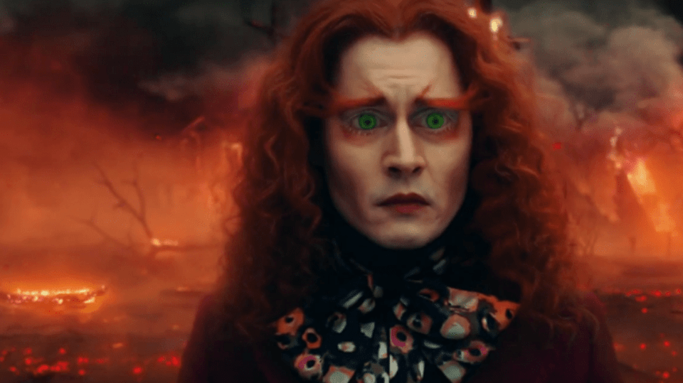 Johnny Depp ve druhé Alence v říši divů.